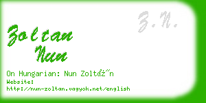 zoltan nun business card